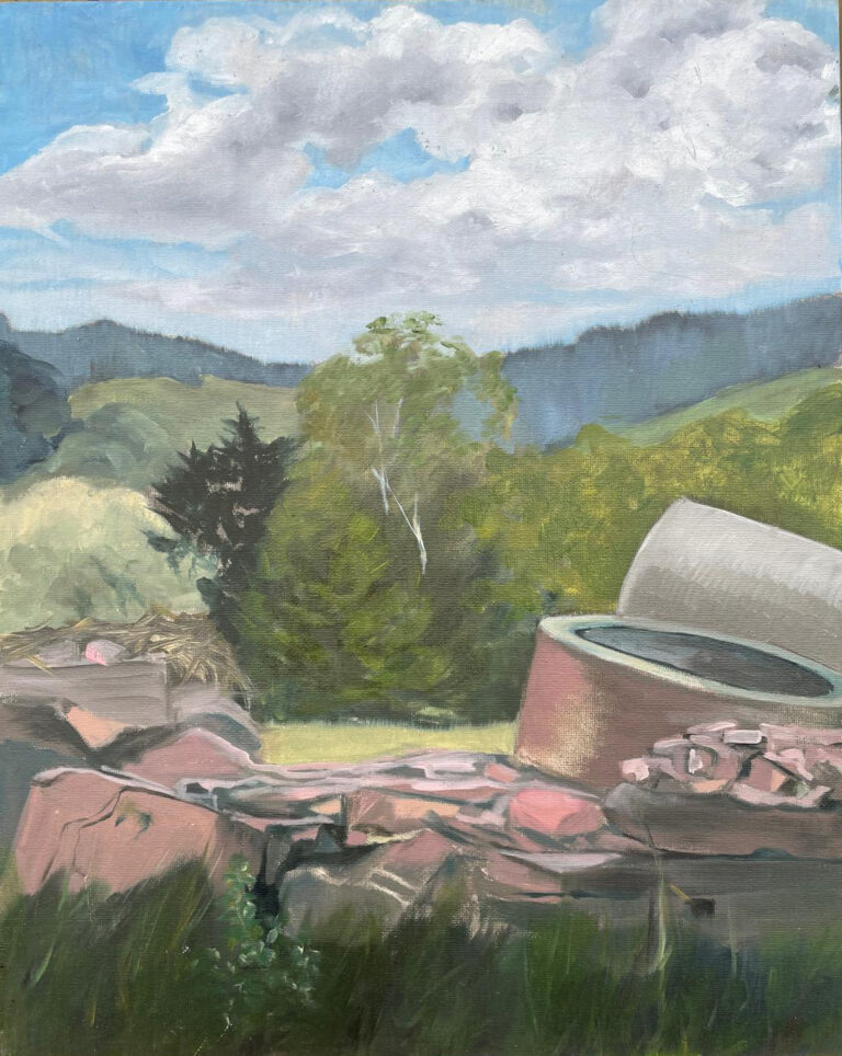 Zátiší v krajině, 50x40, olej